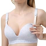 Branii Full Support Cotton Maternity & Nursing Bra With Free Bra Extender and Bra Strap Clip 34B 34C 34D 36B 36C 36D 36E 38D