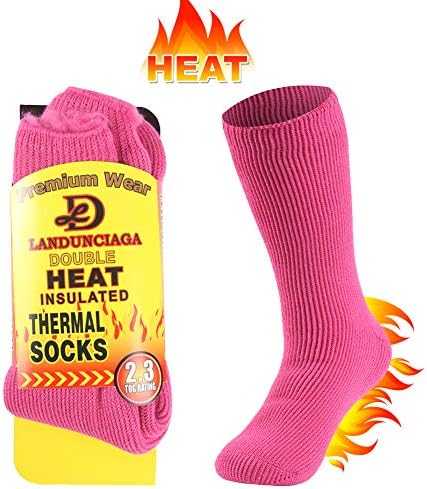 LANDUNCIAGA Unisex Winter Thermal Socks Warm Thickened Arctic Insulated Lined Heavy Crew Socks