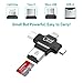 Micro SD Card Reader Caithly 4 in 1 Card Reader Type-C USB Connector OTG HUB Adapter, TF Flash Memory Card Readers iPhone iOS/Android Micro USB/Type-C Port Phones/Mac/PC (Black)