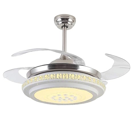 36 Inch Ceiling Fan Light Modern Led Crystal Invisible Fan Light