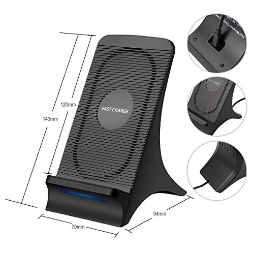 DAZL QI Wireless Charging Phone Stand with Cooling Fan Fast Wireless Smart Charger Pad Cell Phone Holder for iPhone X 8/8 Plus Samsung Galaxy S8 S8 Plus Note8 S7 iOS11 and all QI-Enabled Devices - Thumbnail 6
