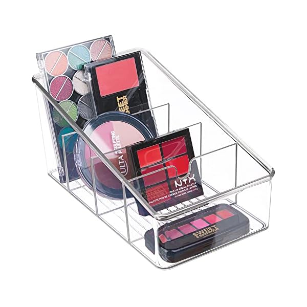 iDesign-77650-Linus-Kitchen-Organizer-Bin-For-Food-Storage-CondimentDressing-Pouches-Clear iDesign Divided Storage Container, Fridge Organiser, BPA-free Clear Drawer Organizer for Kitchen, Fridge and…