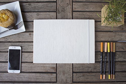 Sketch Pad - Size 8.5 x 11.0 inches - 80 sheets Sketch Papers - Linen bound hardback - Ideal for Drawing, Sketching, Journaling - MozArt Supplies