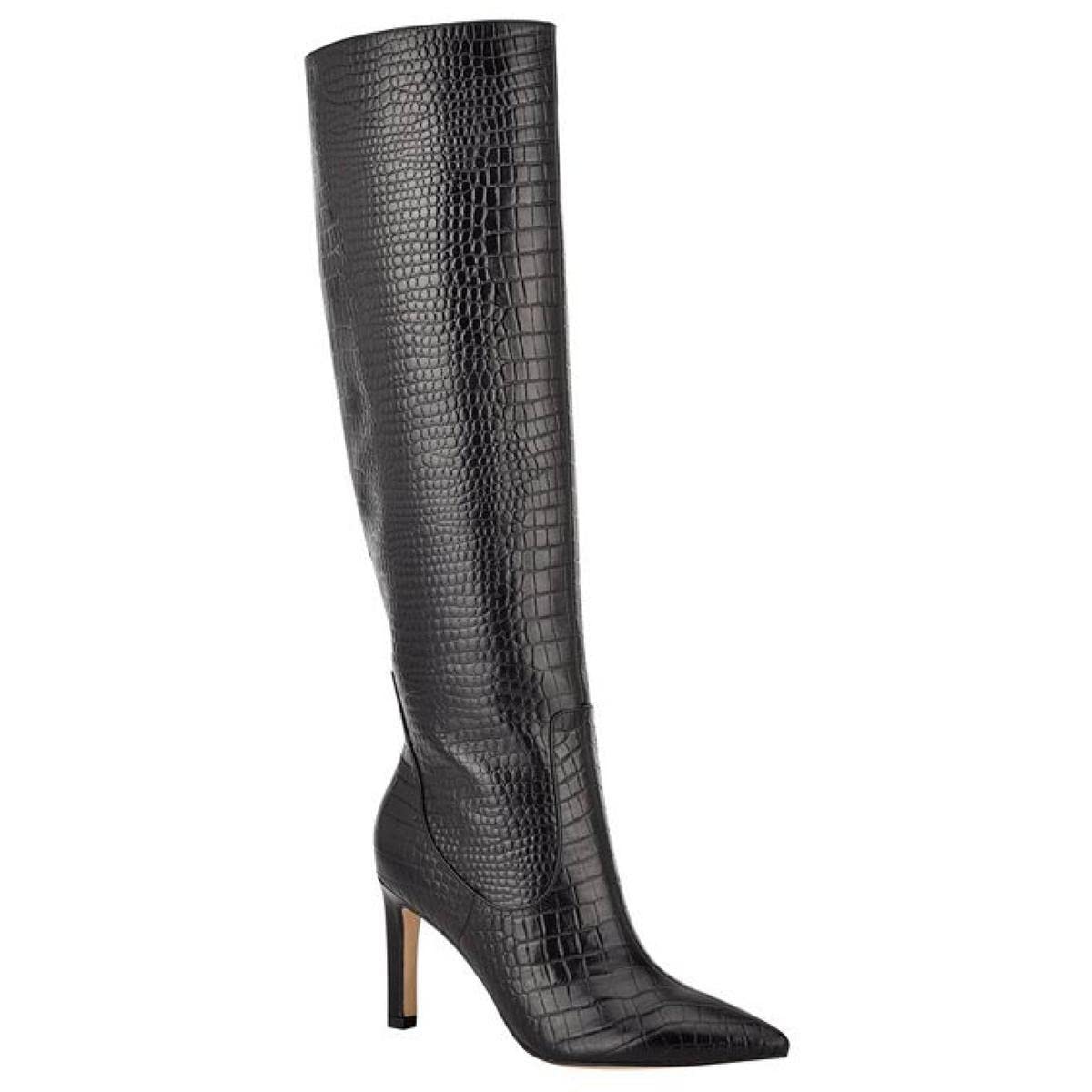 NINE WEST Maxim Black Crocodile 5.5 M