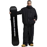 GSOU SNOW Ski Suit Men Baggy Ski Jacket and Pants Set Snow Suit Washed Effect Waterproof Insulated Windproof for Snow Sport