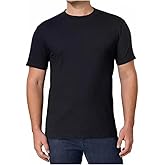 Kirkland Men's Crew Neck White T-Shirts Pack of 6, Black, Medium