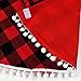 OurWarm 48 Inch Plaid Christmas Tree Skirt, Red and Black Buffalo Plaid Check Tree Skirt with Pom Pom, Double Layers Rustic Xmas Tree Skirt for Indoor Outdoor Holiday Christmas Decorations