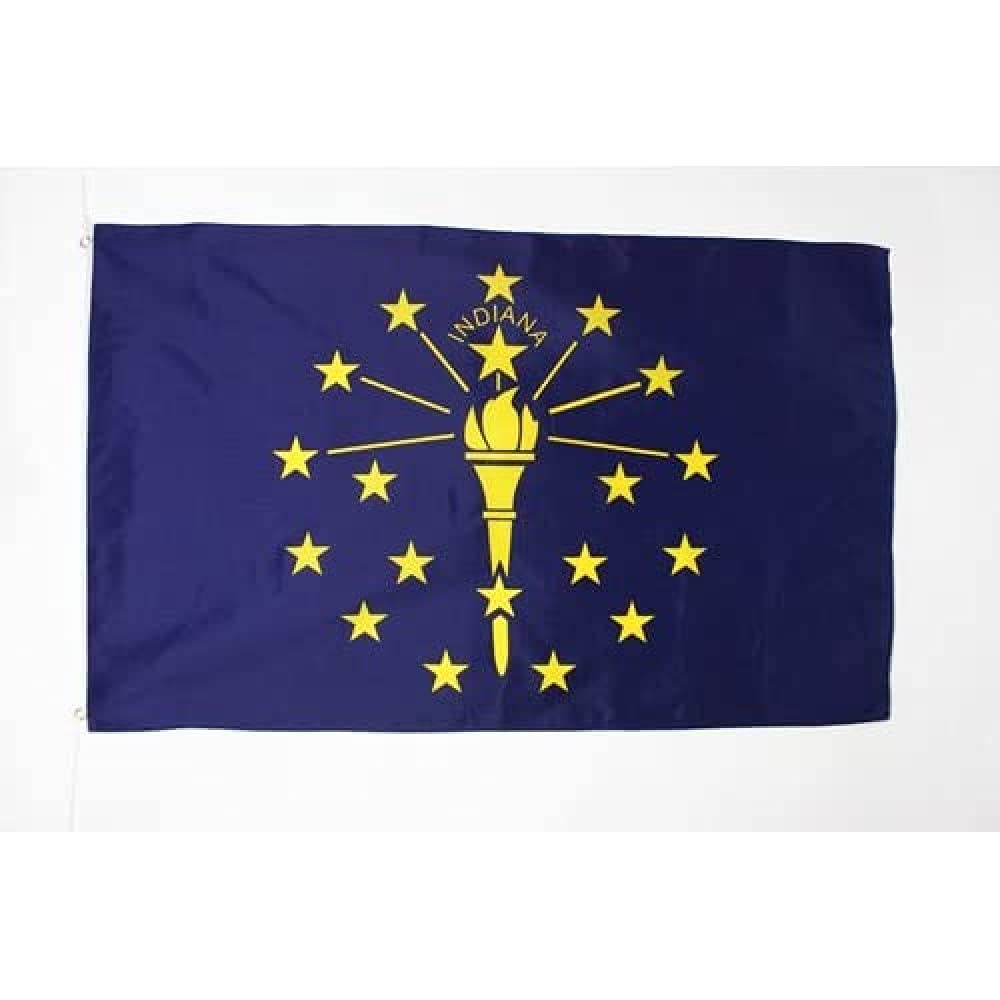 AZ FLAG - Indiana Flag - 3x5 Ft - Light Polyester Us State Of Indiana Banner with Two Brass Eyelets - Fade Resistant - Vivid Colors - 3' x 5' Feet - 150x90 Cm
