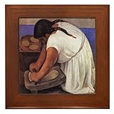 CafePress - Diego Rivera - Molendera Art Tile Framed Tile - Framed Tile, Decorative Tile Wall Hanging