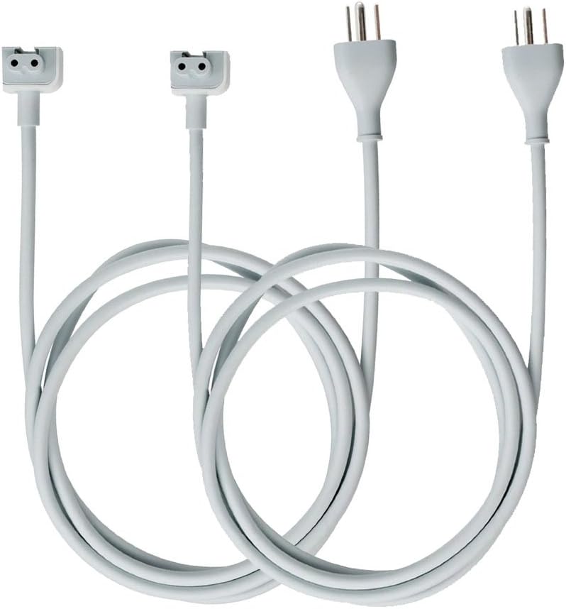 MacBook Pro Charger Extension 45W, 60W, 65W and 85W Power Adapter Extension Cord for Apple MacBook/Pro/Air US 3 Prong-6ft/2Pack