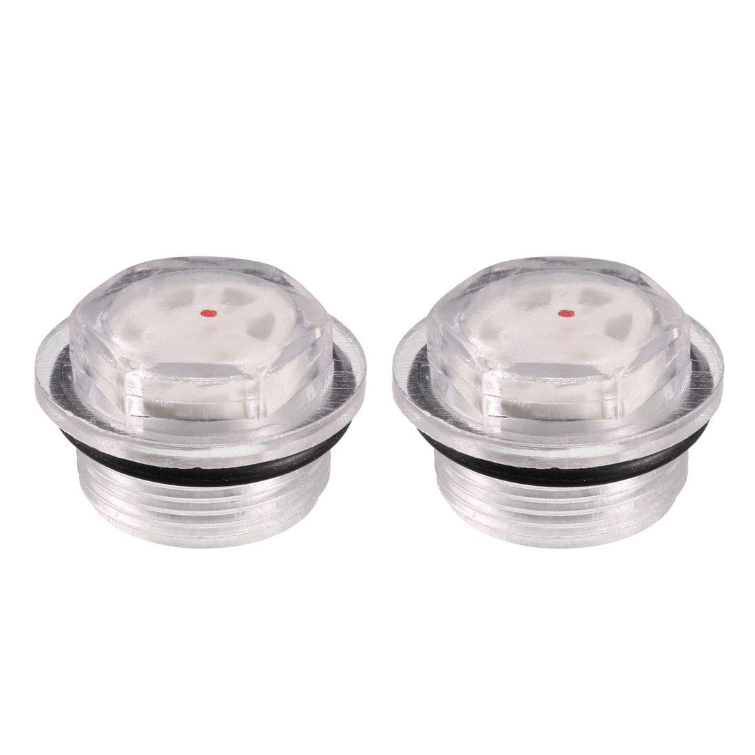 Sourcingmap Air Compressor Oil Level Gauge Sight Glass 27mm Male Thread 2Pcs Clear