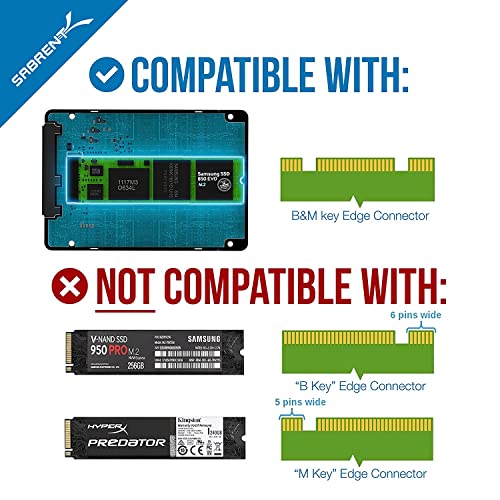 SABRENT M.2 SSD [SATA] to 2.5 Inch SATA III Aluminum Enclosure Adapter