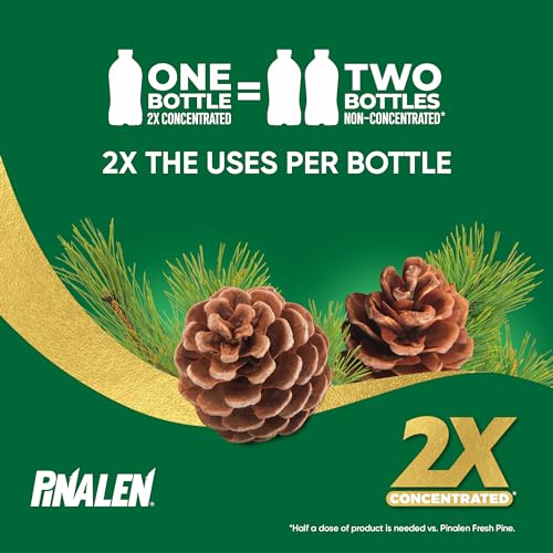 PINALEN 2X MAX AROMAS CONCENTRATED MULTIPURPOSE CLEANER – FRESH PINE SCENT – 108 FL OZ – ALL PURPOSE CLEANER FOR KITCHEN, BATHROOM, FLOORS & OUTDOORS