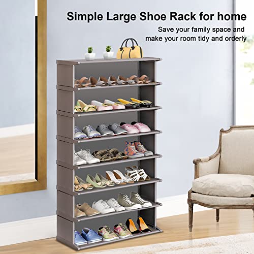 KANAV 8 Tiers Shoe Rack Vertical Tall Shoe Shelf Storage Organizer