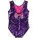 BAOHULU Girls Gymnastics Leotards Shiny Spliced Scale Dance Clothes 3-12 Years B148_Purple_6A
