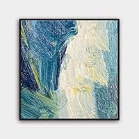 Framed Canvas Wall Art Abstract Color Painting Canvas Prints Home Artwork Decoration for Living Room,Bedroom - 16x16 inches