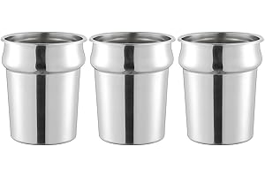 OCS Parts Pro Series 3-Pack 4 Quart Vegetable Inset Pots | 7.81" x 7.5" Stainless Steel Pot for Sauces, Soups, Stovetop, Soup Warmers, Steam Tables or Kitchen Utensil Organization
