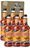 Master of Mixes 5 Pepper Extra Spicy Bloody Mary Drink Mix, Ready to Use, 1 Liter Bottle (33.8 Fl Oz), Pack of 6