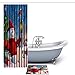 OurWarm 72 x 72 Inch Shower Curtain Sets, Christmas Snowman Waterproof Shower Curtain Mat Bathroom Decorations
