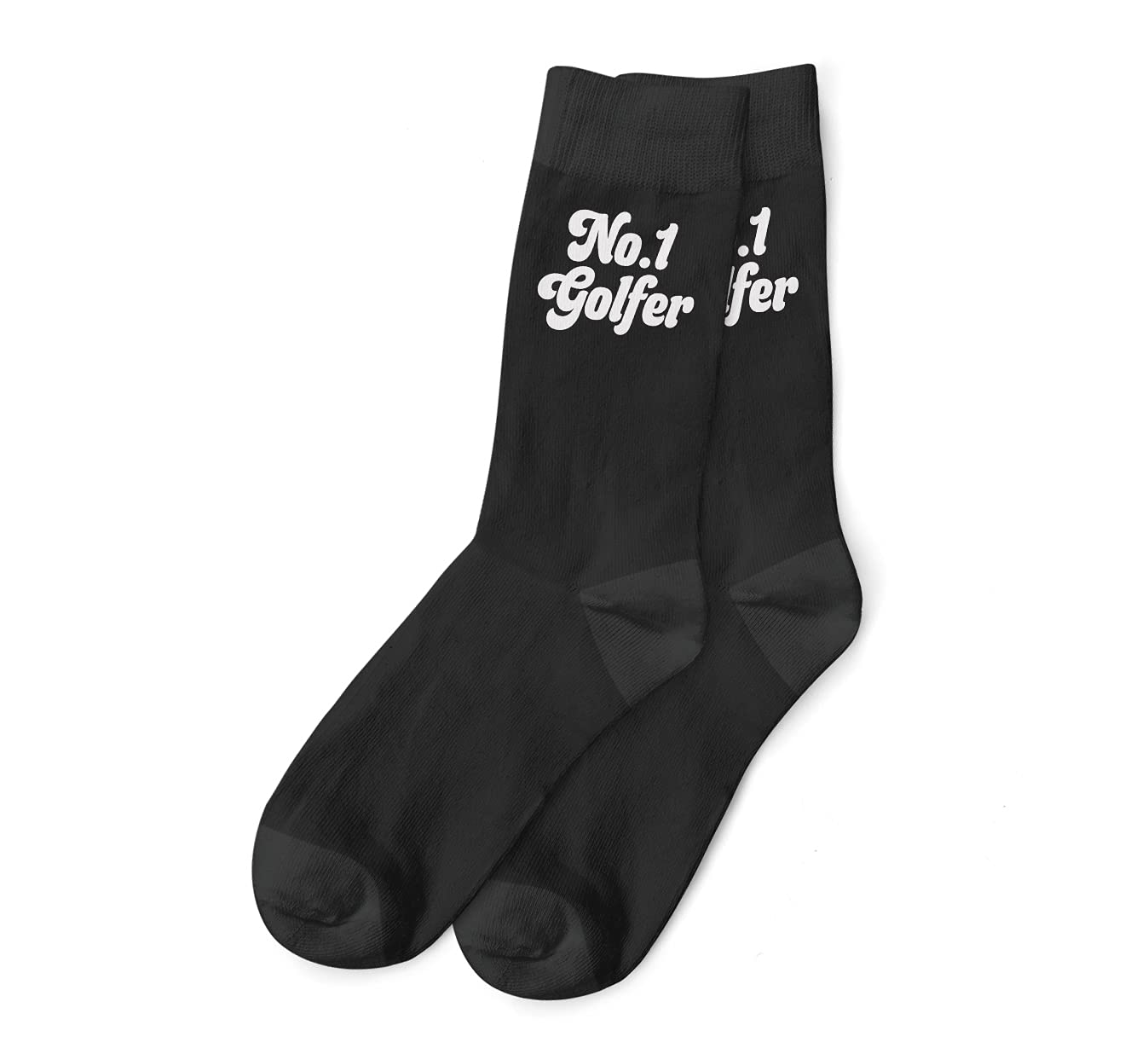 D Design Invent Print! Golf Gift Socks Men’s Black Funny Quote Golfing Size 6-11 (Black)