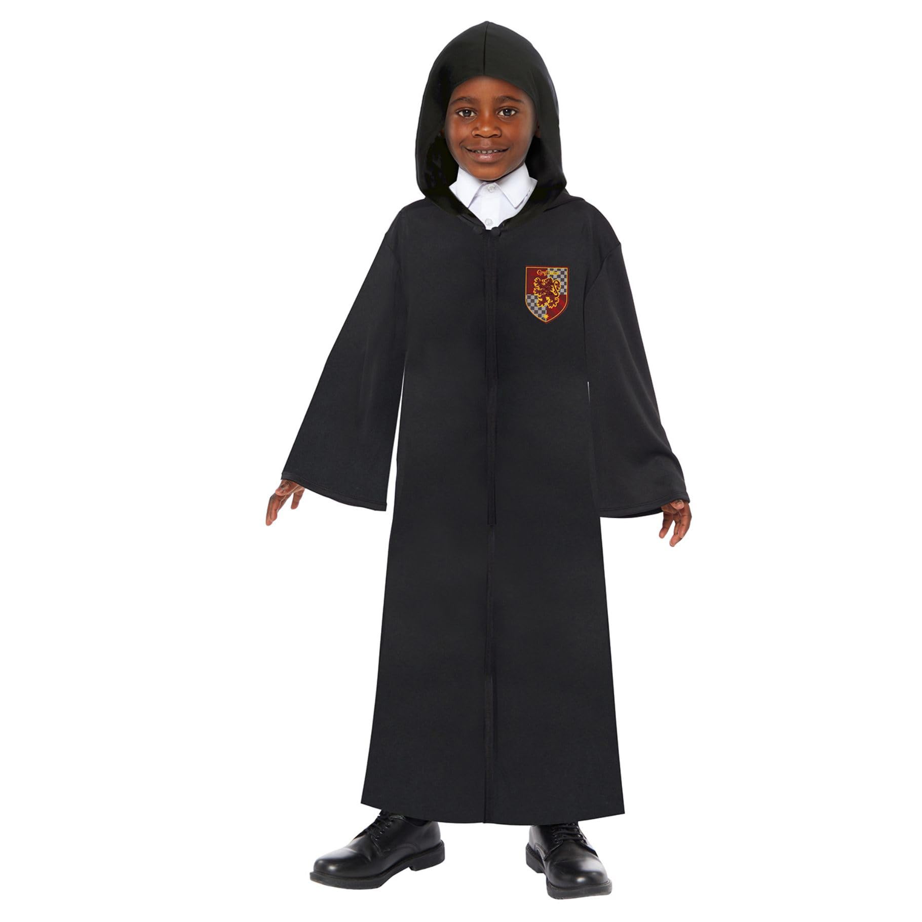 Amscan 9918716 - Unisex Officially Licensed Harry Potter Hogwarts Robe with 4x Velcro Crest Badges Kids Fancy Dress Costume Age 10-14 Years
