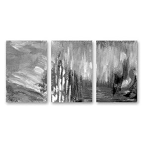 wall26 3 Panel Canvas Wall Art Black and...