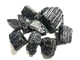 Zentron Crystal Collection: 1/2 Pound Rough Natural Black Tourmaline Stones with Velvet Bag