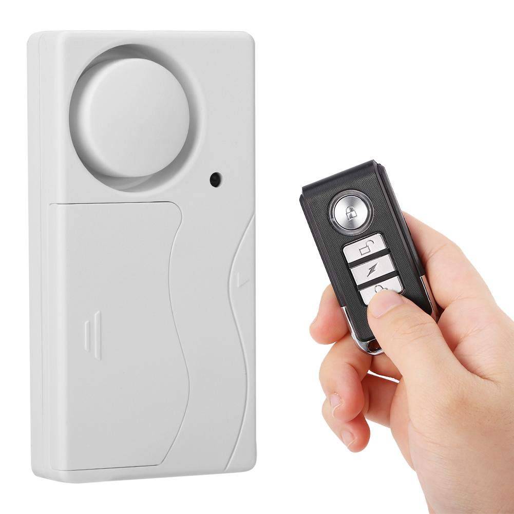 ASHATA Magnetic Door Window Alarm Sensor, MR-03R Wireless Remote Control Door Magnetic Alarm Door Window Open Password Anti-theft Alarm for Rental Apartments/Commercial Suites or Single Apartments.