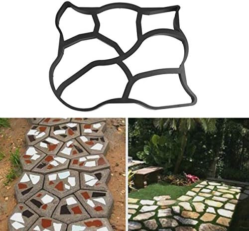 Holarose DIY Path Maker Mold, Driveway Plastic Paving Pavement Stone Mold, Concrete Stepping Pathmate Mould Paver Garden Decorated Tool