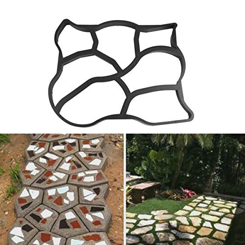 Holarose DIY Path Maker Mold, Driveway Plastic Paving Pavement Stone Mold, Concrete Stepping Pathmate Mould Paver Garden Decorated Tool
