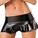 YiZYiF Women's PVC Faux Leather Wetlook Pleated Clubwear Mini Skirt With Panties