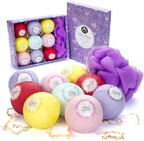 Bath Bombs Mother's Day Gift Set 9 x 4,5 OZ -XL Bath Bomb Kit-Organic Essential Oil-Handmade Spa Bomb Fizzies -For Women Mom Girls Teens Kids Her-Natural Bath Salts and Shea Butter Dry Skin Moisturize