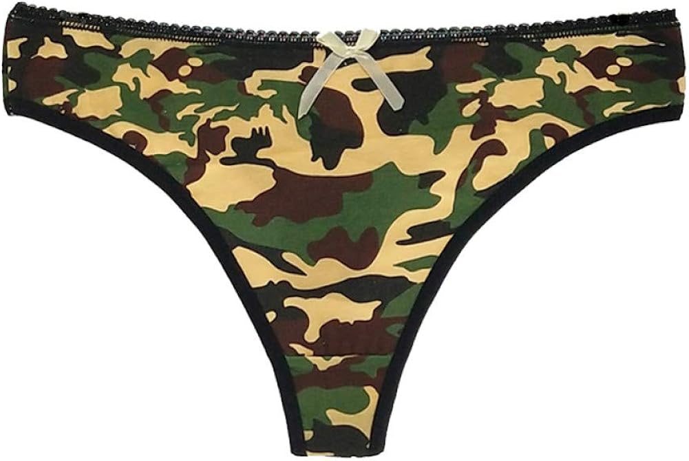 BINGSL Women Strings Panties Camouflage Colour Fashion Underwear Cotton