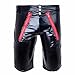 FEESHOW Men's Faux Leather Shorts Zipper Pouch Underwear Pants Boxer Briefs