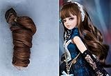 CHENGYIDA Heat Resistant Curl Wave SD Wig Hair ,BJD/SD Doll DIY Wig Lovely Long Curls Hair for 1/3 1/4 1/6 BJD doll wig 15*100cm (Brown)