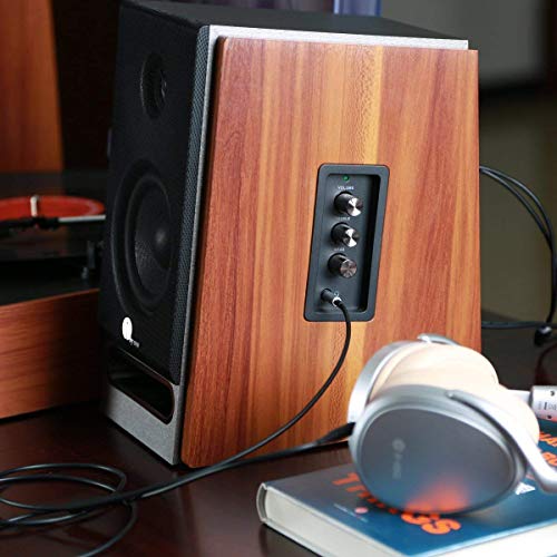 1byone powered bluetooth classic bookshelf speaker