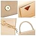 Women's Classic Envelope Evening Bag, WALLYN'S Wedding Prom Party Clutch Suede Velvet Handbag Purse (Beige)