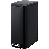 PeacefulHues 13 Gallon Kitchen Trash Can, Slim Stainless Steel 50l Kitchen Step Garbage Bin with Soft-Close Lid, Fingerprint-Proof Pedal Trash Can with Removable Inner Bucket for Narrow Spaces