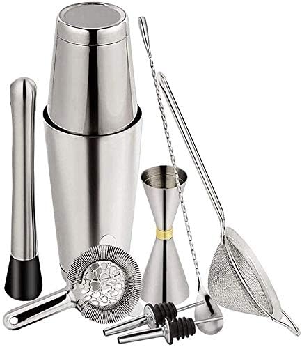 Big Shark カクテルシェーカーは8セット ステンレス鋼バーテンダーキットprofessionalが設定バーテンダーツールアクセサリーを作る バーテンダーキット ホームスタイリッシュなバーをミキシング Masqueboutique Com