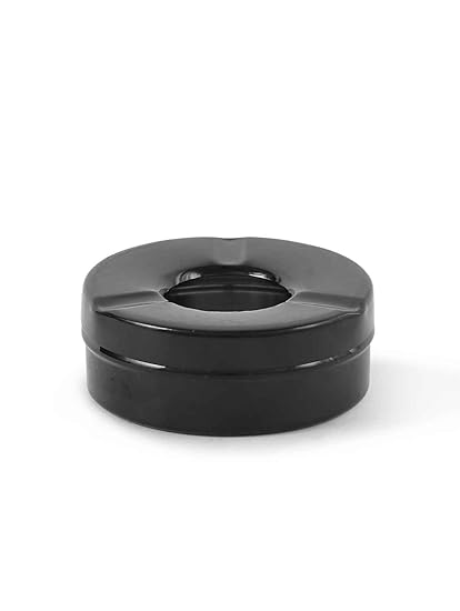King International 100% Stainless Steel Black Ashtray For Indoor Or Outdoor Use | Desktop Smoking Ash Tray For Home Office Decoration With Lid | 9 Cm