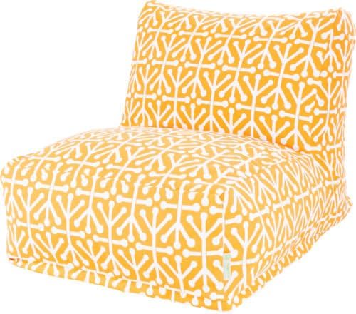 Durable Ivy Bronx Nerys 24" H x 27" W Indoor Outdoor Bean Bag Lounger, Zippered Slipcover, Citrus