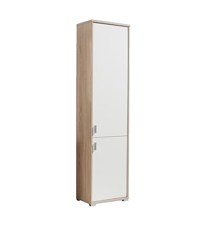 Dielenschrank SARA Kleiderschrank Schrank mit regalen (sonoma eiche / creme)
