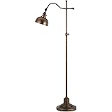 Cal Lighting BO-469 Floor Lamp | Mica Glass Shades Rust Finish | 71" Torchiere Style Lighting