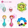 EastSun-Baby-Musical-Instruments-Sensory-Toy EastSun Sensory toys for Babies - Rattle Toy Set with Maracas, Sand Eggs, Tambourine for Musical Instrument Early…