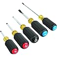 Klein Tools 80031C 5-Piece Color-Coded Screwdriver Set, Precision Tips, Cushion Grip, Made in USA, Home Improvement, 2 Slotted, 2 Phillips, 1 Square