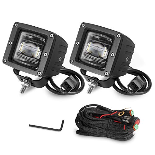 LED Pod Lights, Auto Power Plus 2pcs 3″ SAE LED Fog Lights OSRAM Off Road Driving Lights Waterproof LED Cubes Square LED Work Light For Truck Jeep Motorcycle ATV UTV Boat, 3 Year Warranty