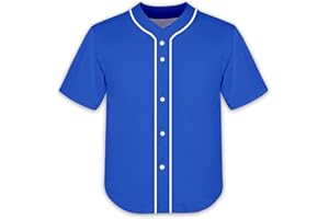 Slvriog Kids Baseball Jersey Button Down Toddler Jersey for Boy Girl Personalized Plain Sports T-Shirts 4-7Years
