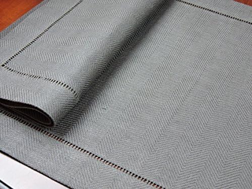 Nobel Linen Napkin 24in (61cm) Square Herringbone Weave Finished with Hand-Made Hemstitch - Bark