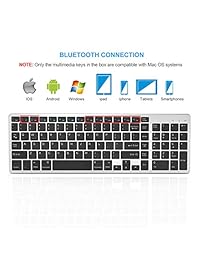 Teclado Bluetooth Vive Comb portátil recargable BT teclado inalámbrico con teclado numérico diseño de tamaño completo para ordenador portátil de sobremesa PC Tablet, Windows iOS Android