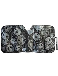 Plasticolor 003855R01 Nightmare Before Christmas Jack Skellington   Parasol para coche, camión o SUV, acabado de lámina negra